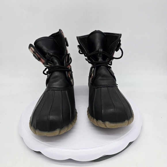 BareTraps Shoes Women's 9M Fahn Duck Boots Mid-Calf Cold Weather Black Wine - Picture 2 of 7